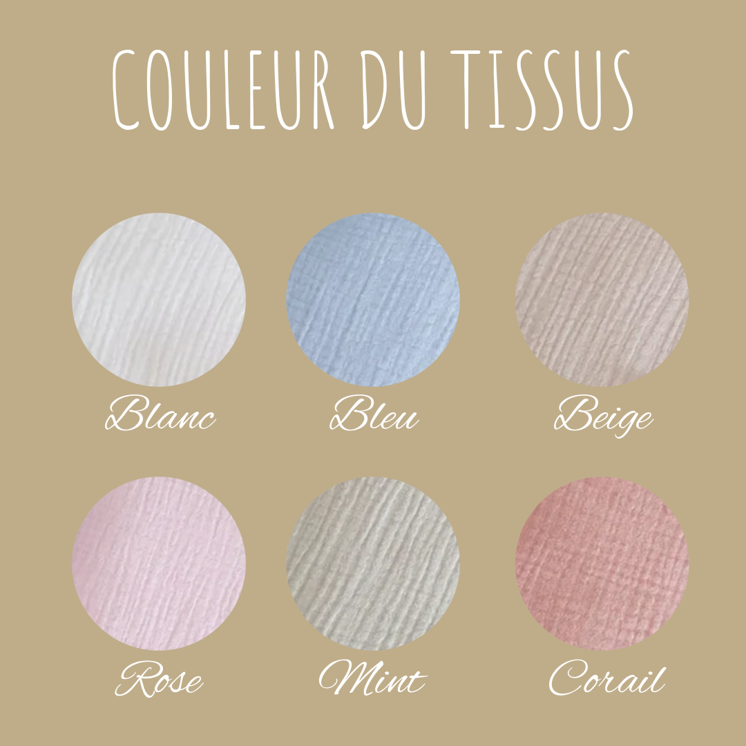 Doudou gaze de coton à personnaliser